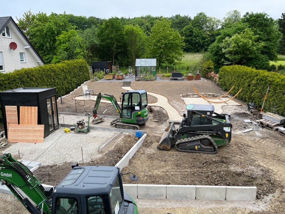 Die Terrassierung des Gartens ist in vollem Gange. Foto: Auftraggeber